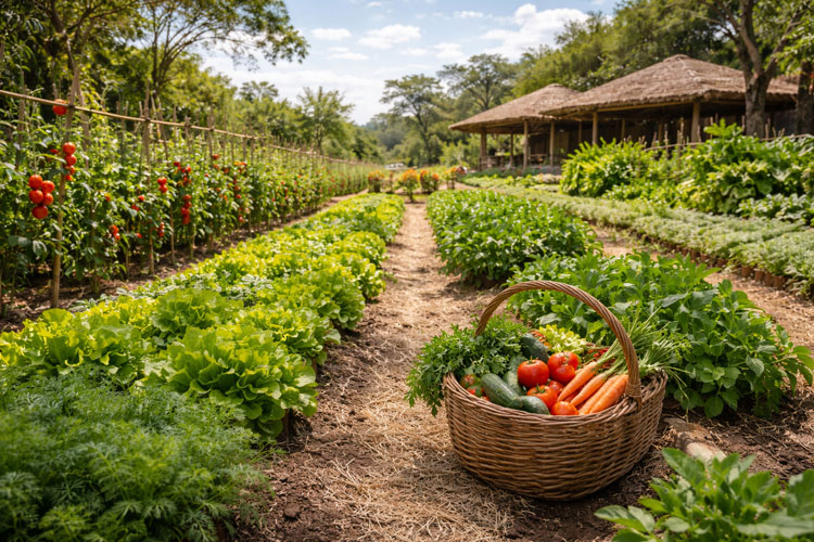Fresh organic food presentation
